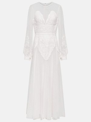 Sukienka midi koronkowa Elie Saab biała
