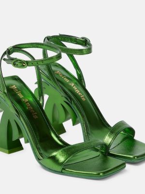 Sandales en cuir Palm Angels vert