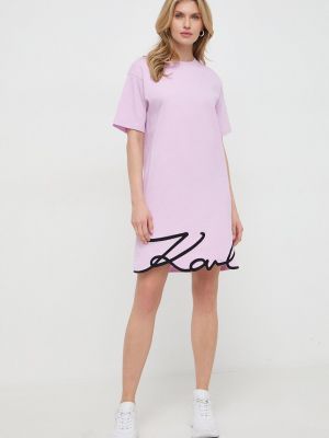 Бавовняна сукня міні Karl Lagerfeld рожева