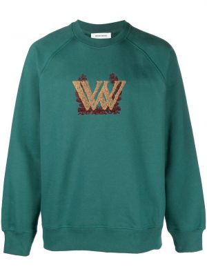 Brodert sweatshirt Wood Wood grønn