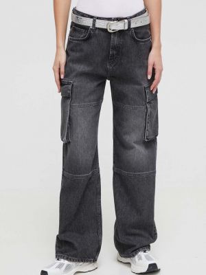 Szare jeansy z wysoką talią Hugo