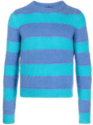 Пуловер на райета с кръгло деколте Egonlab синьо