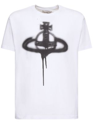 Памучна тениска с принт от джърси Vivienne Westwood бяло