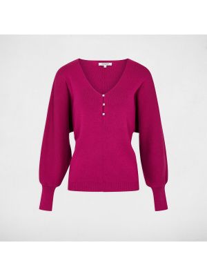 Cárdigan con botones manga larga de tela jersey Morgan rosa