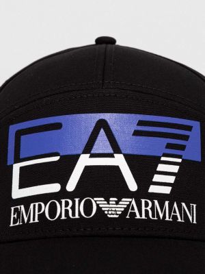 Bombažna kapa Ea7 Emporio Armani črna