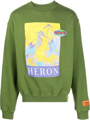 Raštuotas medvilninis džemperis Heron Preston žalia