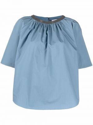 Krage bluse Brunello Cucinelli blå