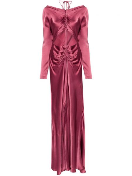 Satenska midi haljina Alberta Ferretti ružičasta