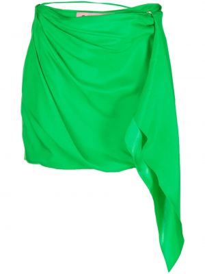 Hedvábné mini sukně s vysokým pasem Gauge81 - zelená