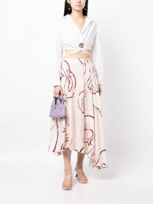Midi sukně s potiskem s abstraktním vzorem Aje