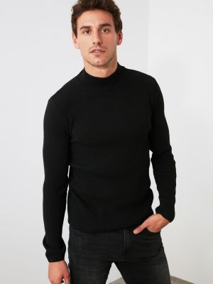 Sweter sztruksowy Trendyol czarny