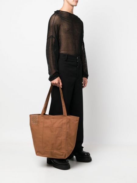 Shopper handtasche aus baumwoll Raf Simons braun