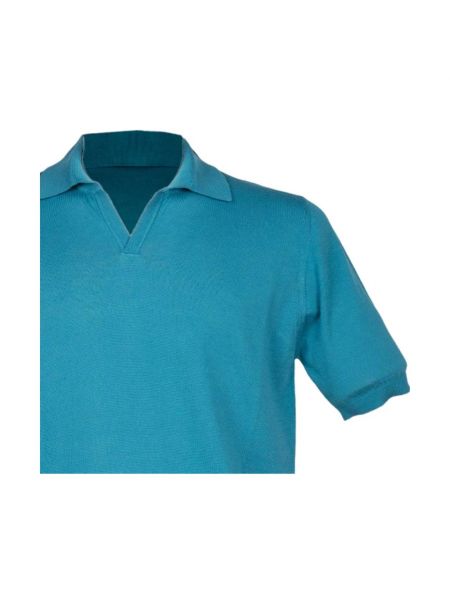 Poloshirt aus baumwoll mit v-ausschnitt Alpha Studio blau