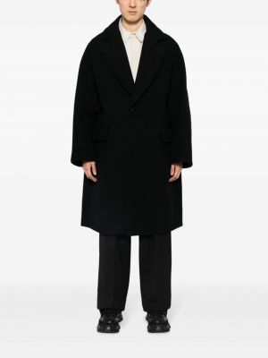 Vlněný kabát Fumito Ganryu černý