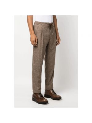 Pantalones de lana de alpaca Lardini marrón