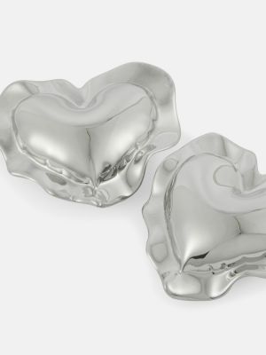 Naušnice s uzorkom srca Nina Ricci srebrena