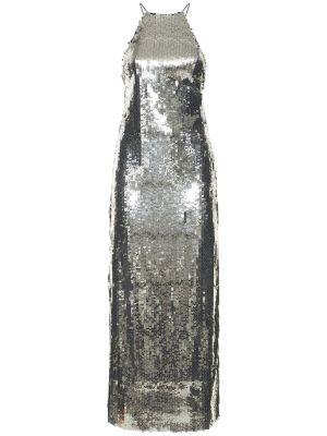 Dlouhé šaty s flitry Simon Miller - stříbrný