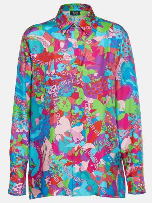 Camicia di seta a fiori Versace