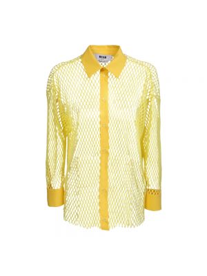 Koszula z długim rękawem Msgm żółta