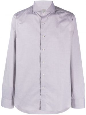 Памучна риза с принт с абстрактен десен Canali сиво