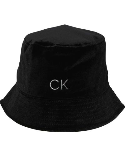 Žametni klobuk iz rebrastega žameta Calvin Klein črna