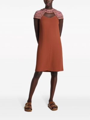 Sukienka midi tweedowa z krepy St. John pomarańczowa