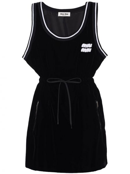 Aksamitna sukienka mini Miu Miu czarna