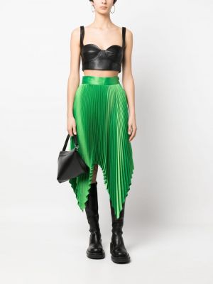 Plisované asymetrické sukně Styland zelené