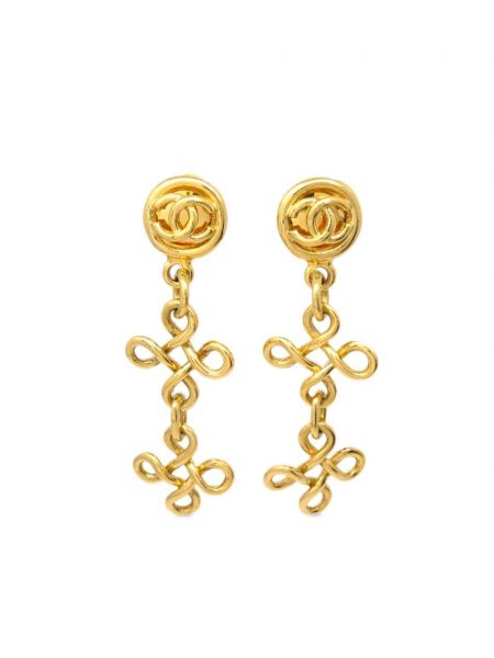 Csíptethető fülbevaló Chanel Pre-owned aranyszínű