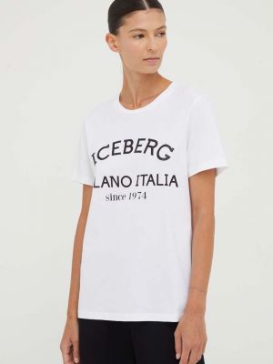 Памучна тениска Iceberg бяло