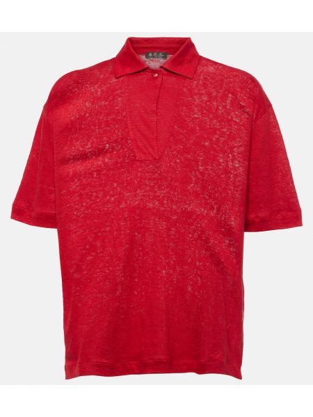 Leinen poloshirt Loro Piana rot