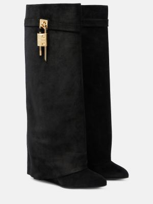 Замшевые сапоги Givenchy черные