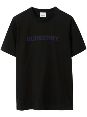 T-shirt en coton à imprimé Burberry noir