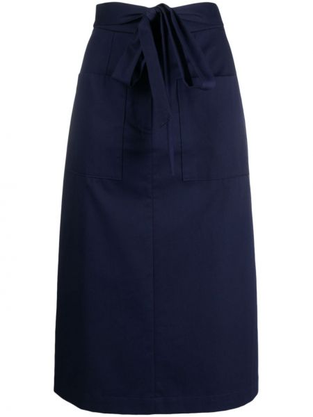 Falda con lazo de cintura alta Msgm azul