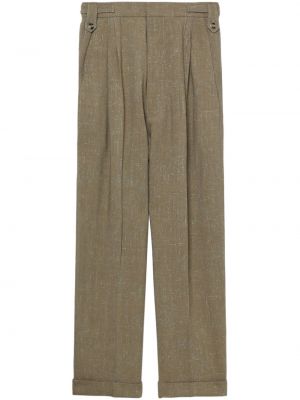 Spodnie slim fit tweedowe Nanushka brązowe