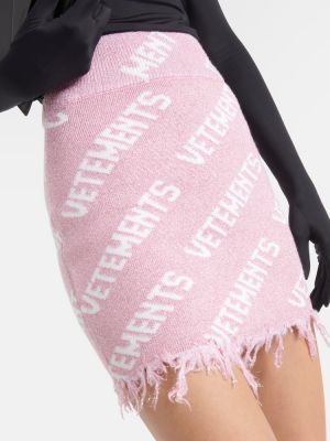 Mini falda de lana Vetements rosa