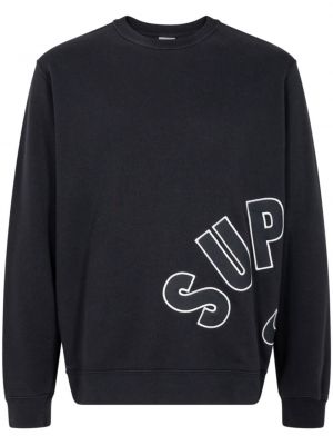 Brodert sweatshirt Supreme svart