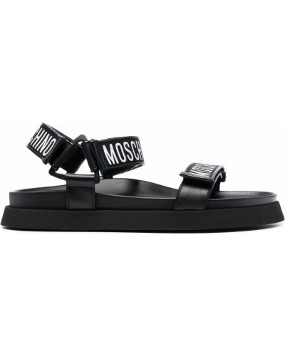 Кожени сандали Moschino черно