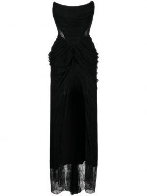 Čipkované večerné šaty Rhea Costa čierna