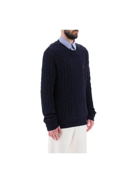 Jersey de algodón de punto con estampado Polo Ralph Lauren azul