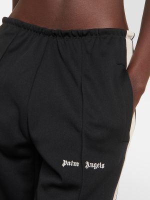 Voľné pruhované rovné nohavice s nízkym pásom Palm Angels čierna