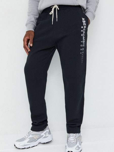 Sportovní kalhoty s aplikacemi Abercrombie & Fitch černé