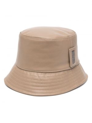Kožený klobouk Peserico hnědý