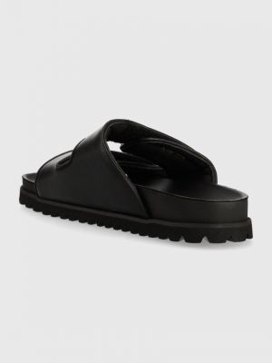 Sandale din piele cu platformă Gant negru