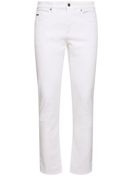 Jeans di cotone Boss bianco