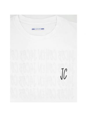Camiseta de algodón de cuello redondo Jacob Cohen blanco