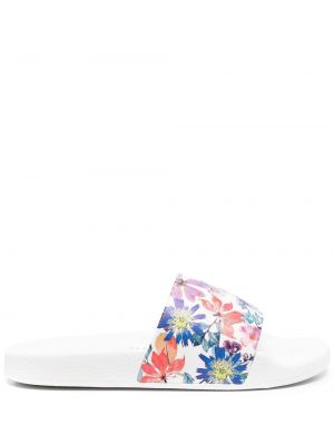 Trykt floral flip-flops Stuart Weitzman hvit