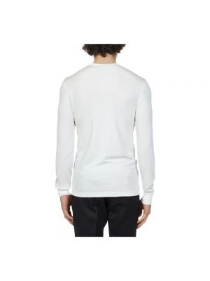 Camiseta de manga larga con botones de tela jersey Tom Ford blanco