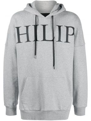 Hoodie con stampa Philipp Plein grigio