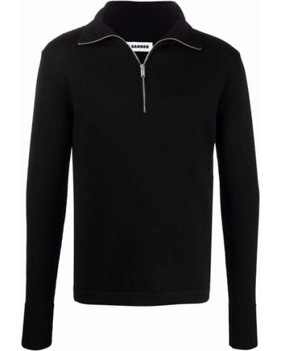 Jersey con cremallera de tela jersey Jil Sander negro